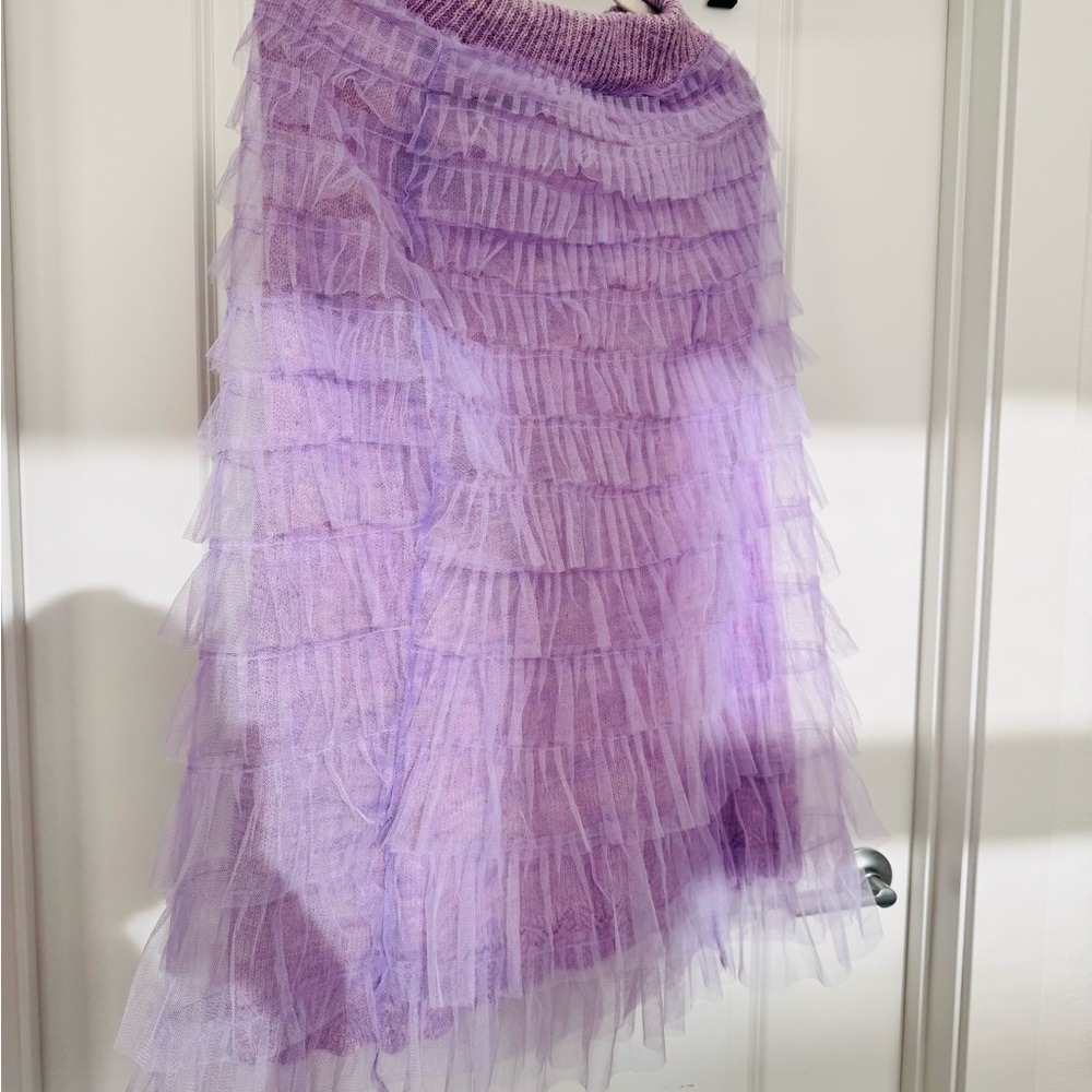 Elegant Purple Layered Skirt